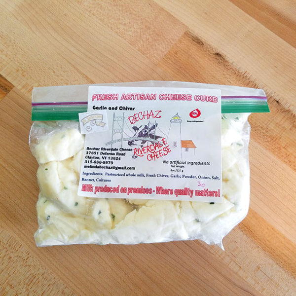 A package of Garlic Chive Cheese Curd.