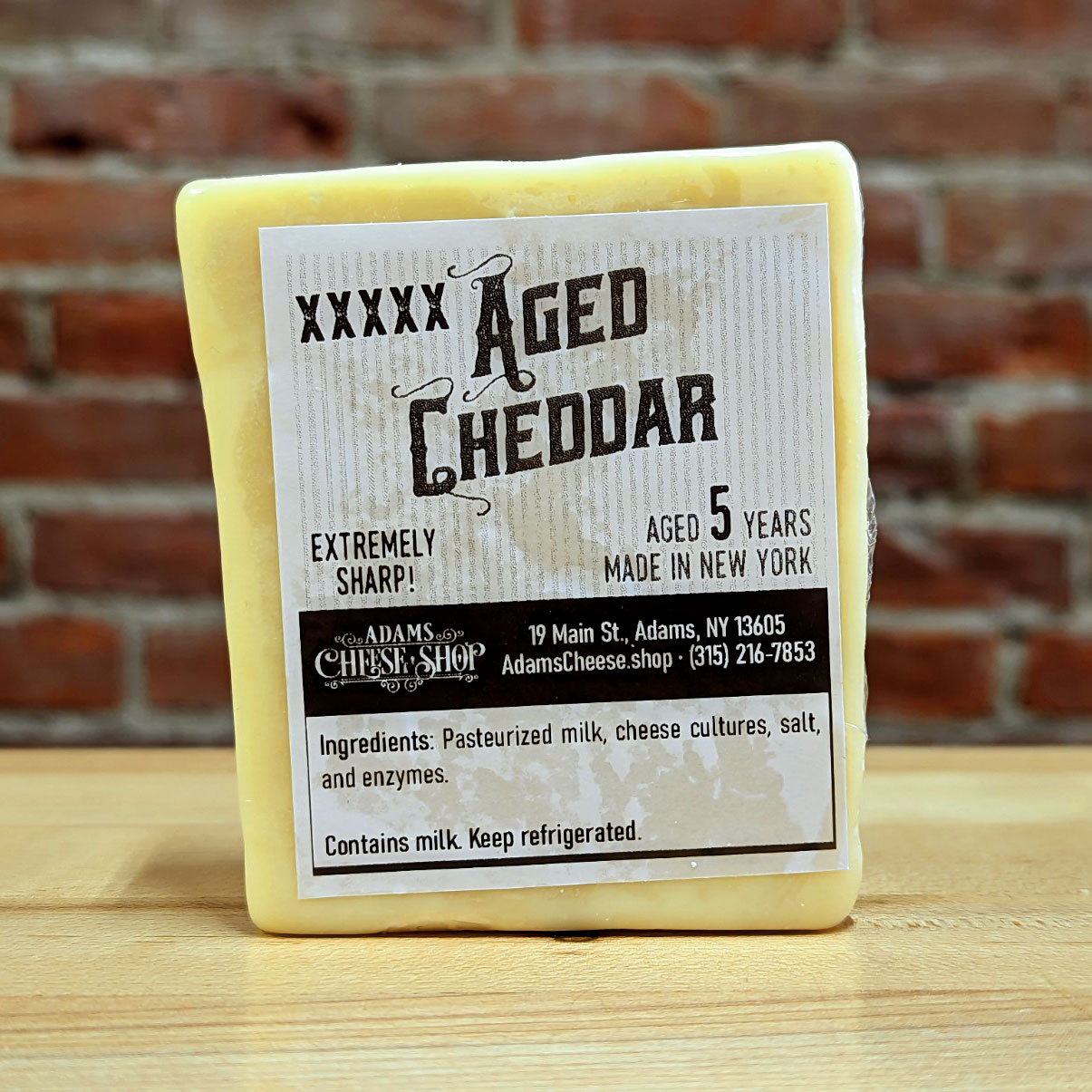 5XSharp Aged NY Cheddar Cheese (XXXXX) Adams Cheese Shop