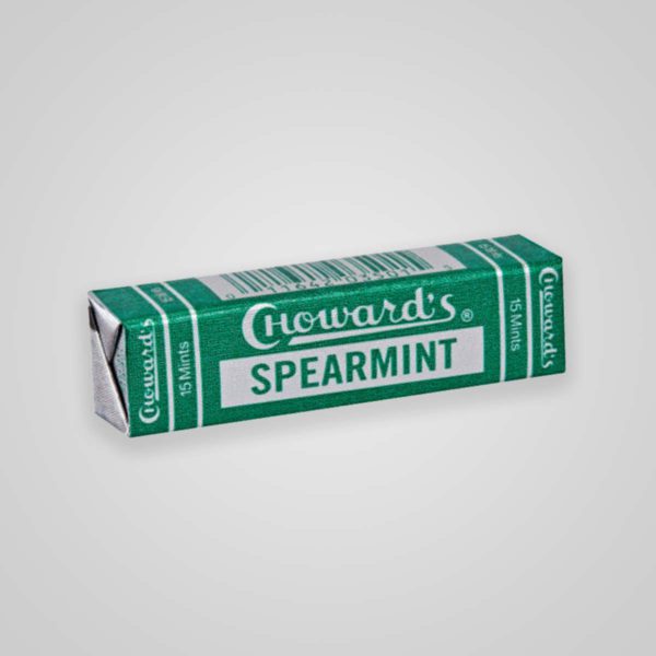 A pack of Choward's Spearmint Mints.