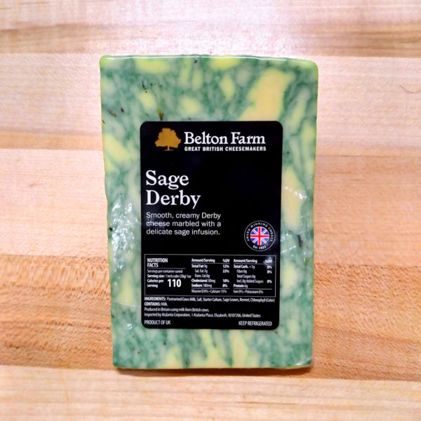 Wedge of Sage Derby cheese.