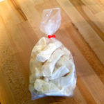 A bag of plain cheese curd.