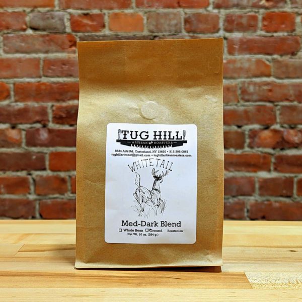 A bag of Whitetail Blend Coffee.