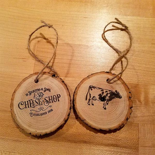 Rustic Di Silvestro & Sons Cheese Shop Wood Ornament