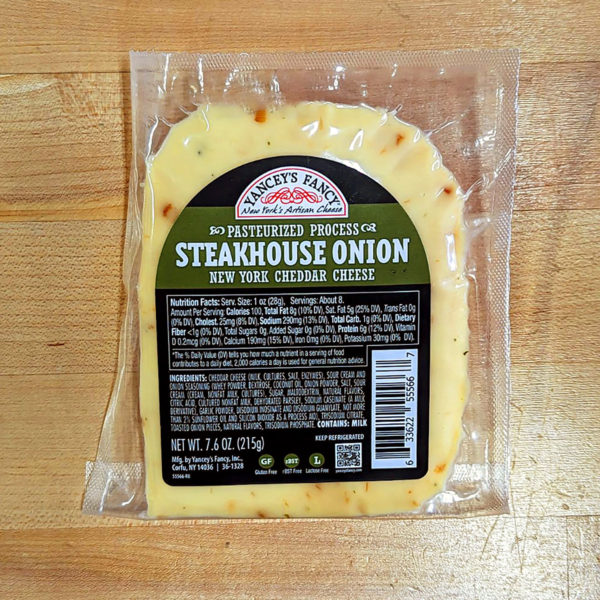 Steakhouse Onion Aged Cheddar Cheese (7.6 oz.) - Yancey's Fancy