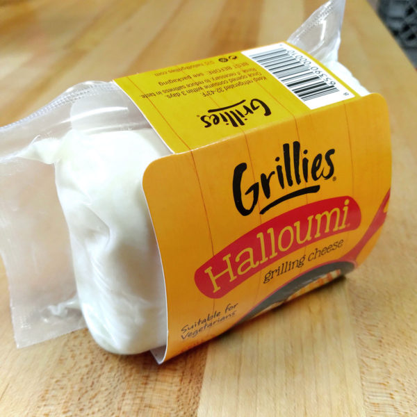 A package of Grillies Halloumi, alternate angle.