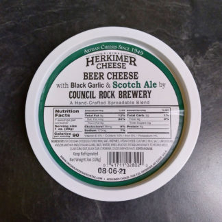 Container of Beer Cheese with Black Garlic & Scotch Ale.