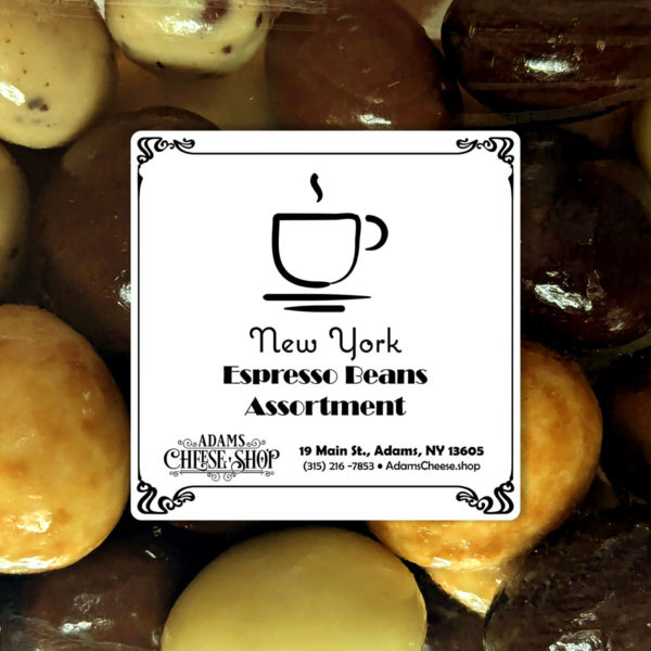 Label for NY Espresso Beans Assortment.