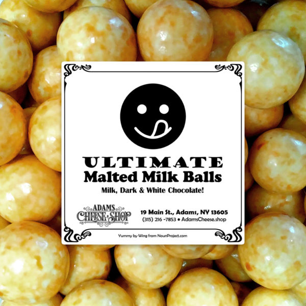 Label for Ultimate Malted Milk Balls.