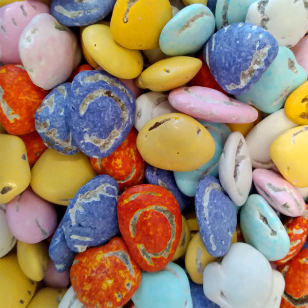 Closeup of Milk Chocolate Candy Sea Shells.