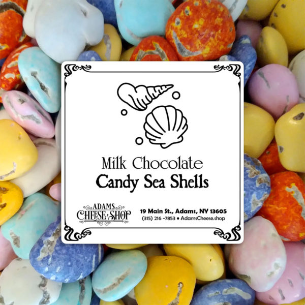 Label for Milk Chocolate Candy Sea Shells.
