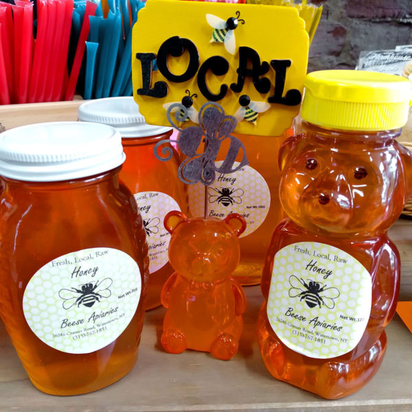 Assortment of Beese Apiaries Pure Honey products.