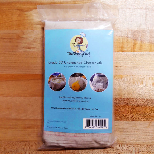 A package of Grade 50 Unbleached Cheesecloth.