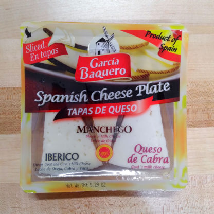 An unopened package of Spanish Cheese Plate.