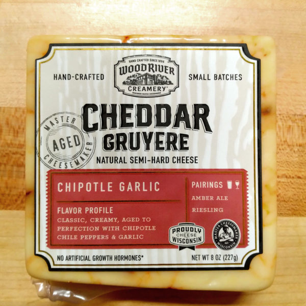 Chipotle Garlic Cheddar Gruyere in wrapper.