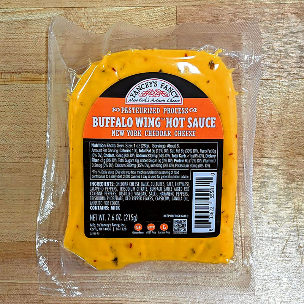 Buffalo Wing Hot Sauce Cheddar Cheese (7.6 oz.) - Yancey's Fancy