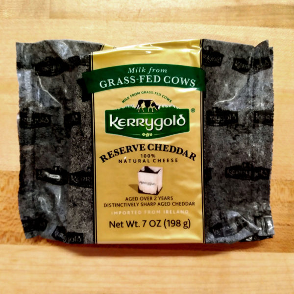 A package of Kerrygold Reserve Cheddar.
