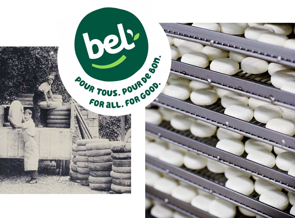 Collage of Fromageries Bel imagery.