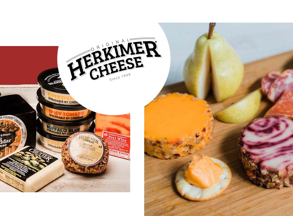 Collage of Original Herkimer Cheese imagery.