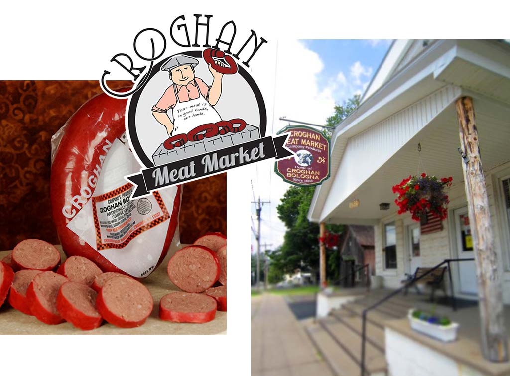 Collage of Croghan Meat Market imagery.