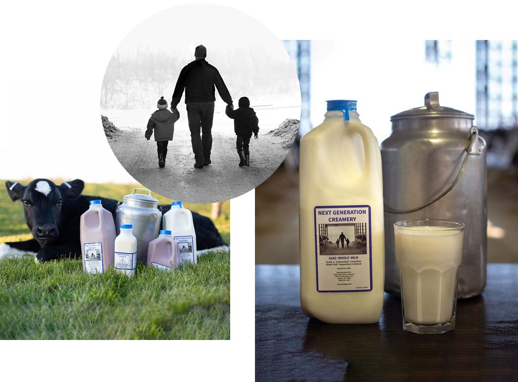 Collage of Next Generation Creamery imagery.