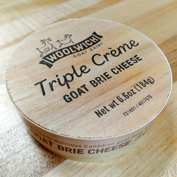 Wooden Triple Creme Goat Brie box.