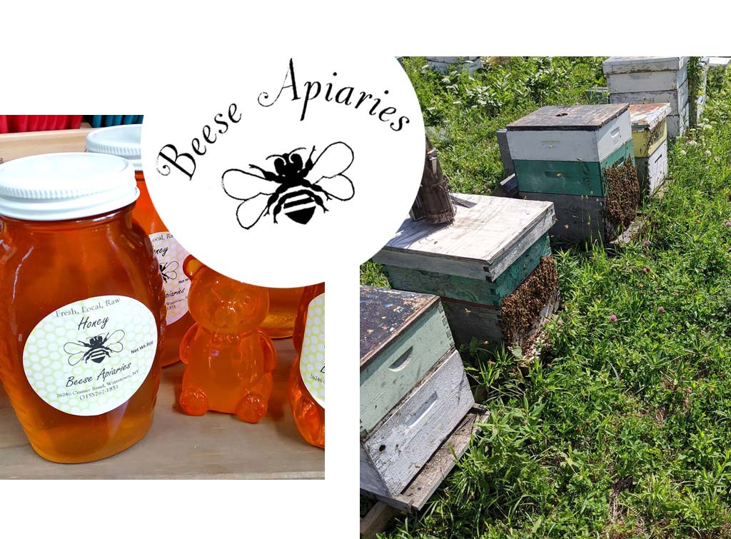 Collage of Beese Apiaries imagery.