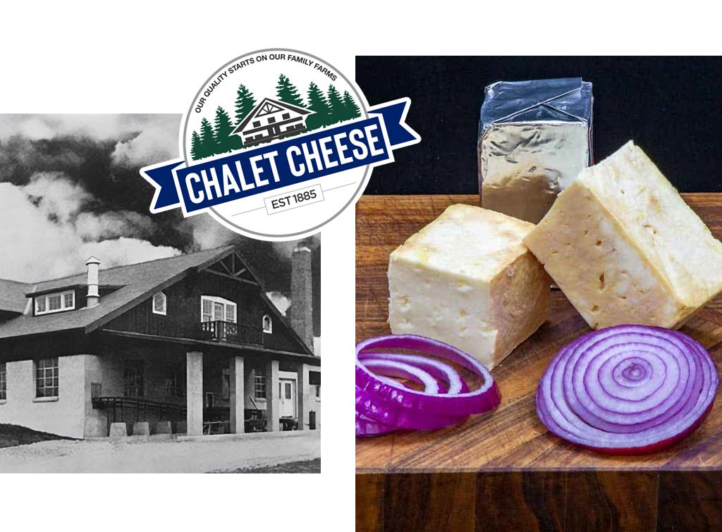 Collage of Chalet Cheese Co-op imagery.