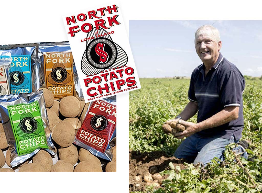 Collage of North Fork Potato Chips imagery.