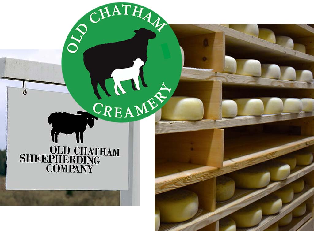 Collage of Old Chatham Creamery imagery.