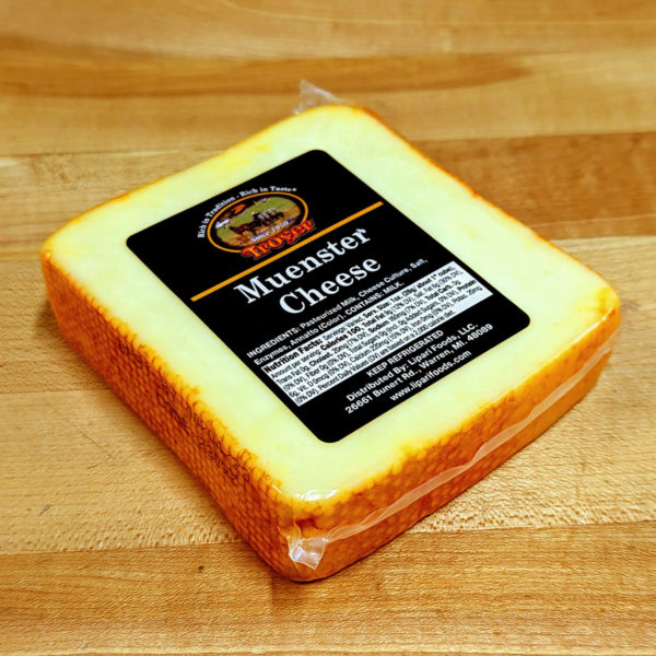 A block of Muenster cheese.