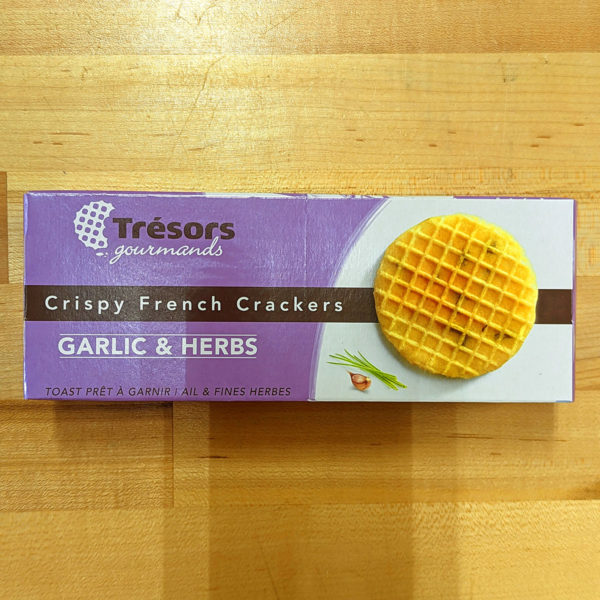 Crispy French Crackers, Garlic & Herb (3.5 oz.) - Trésors Gourmands