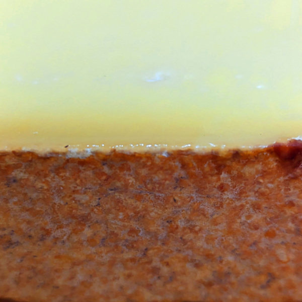 A closeup of Silver Lake cheese, showing the rind and paste.