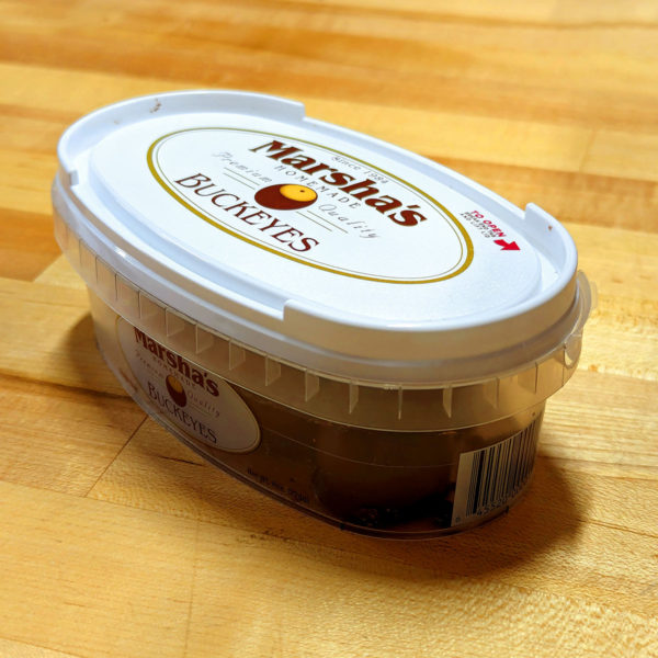 A container of Marha's Buckeyes.