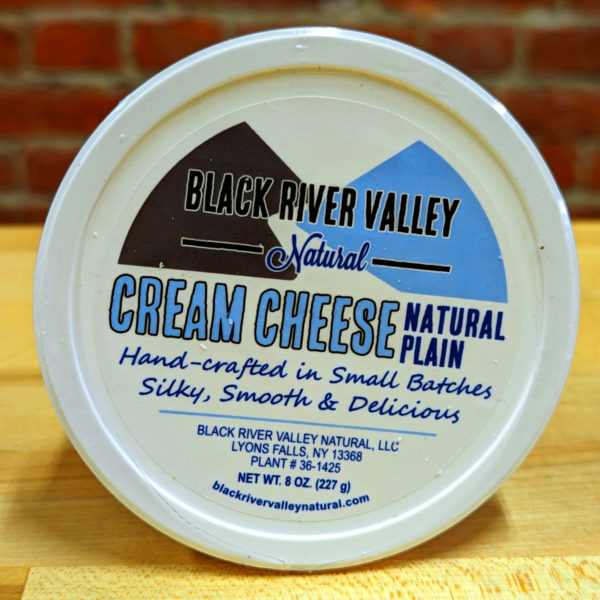 Lid of a tub of Plain Cream Cheese.
