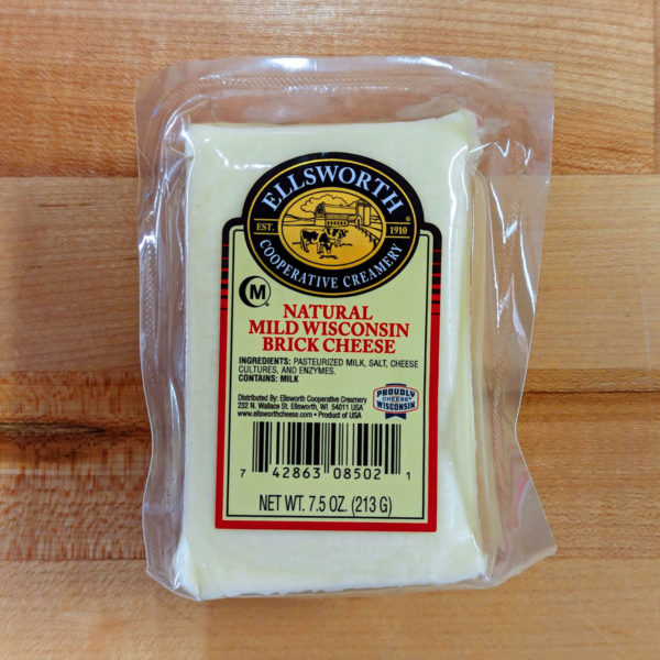 Natural Mild Wisconsin Brick Cheese (7.5 oz.) - Ellsworth Cooperative Creamery