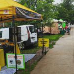 The Adams Cheese Shop tent, set up at the Watertown Farm and Craft Market.