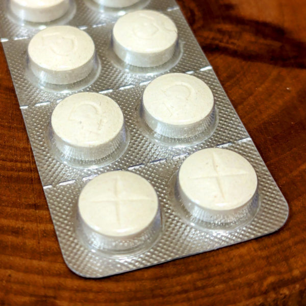 A closeup of the rennet tablets, in-packet.