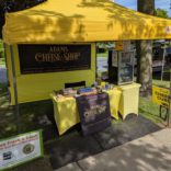 The Adams Cheese Shop tent, set up at the Watertown Farm and Craft Market.