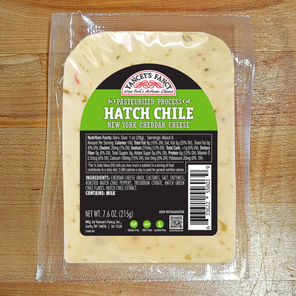 Hatch Chili New York Cheddar Cheese (7.6 oz) - Yancey's Fancy