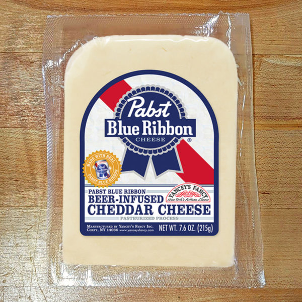 Pabst Blue Ribbon Beer-Infused Cheddar Cheese (7.6 oz.) - Yancey's Fancy