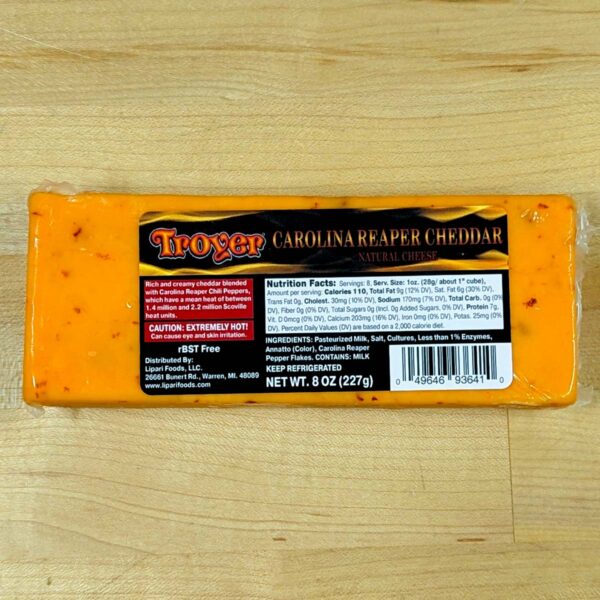 Carolina Reaper Cheddar (8 oz.) - Troyer