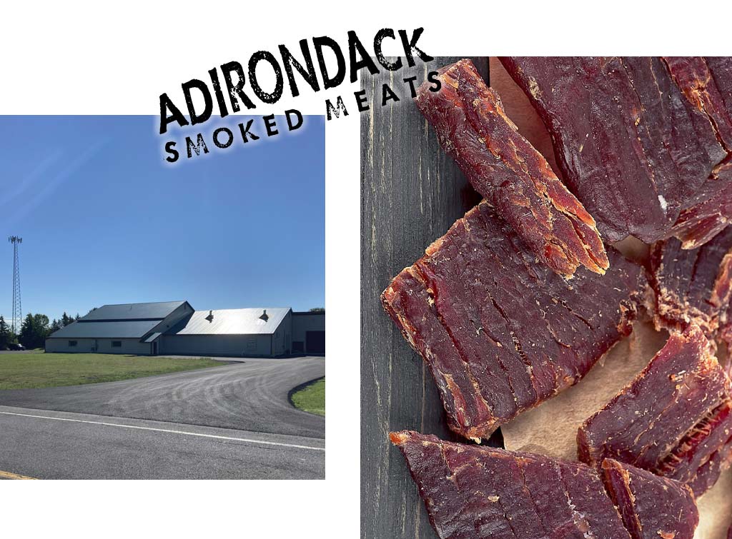 Collage of Adirondack Smoked Meats imagery.
