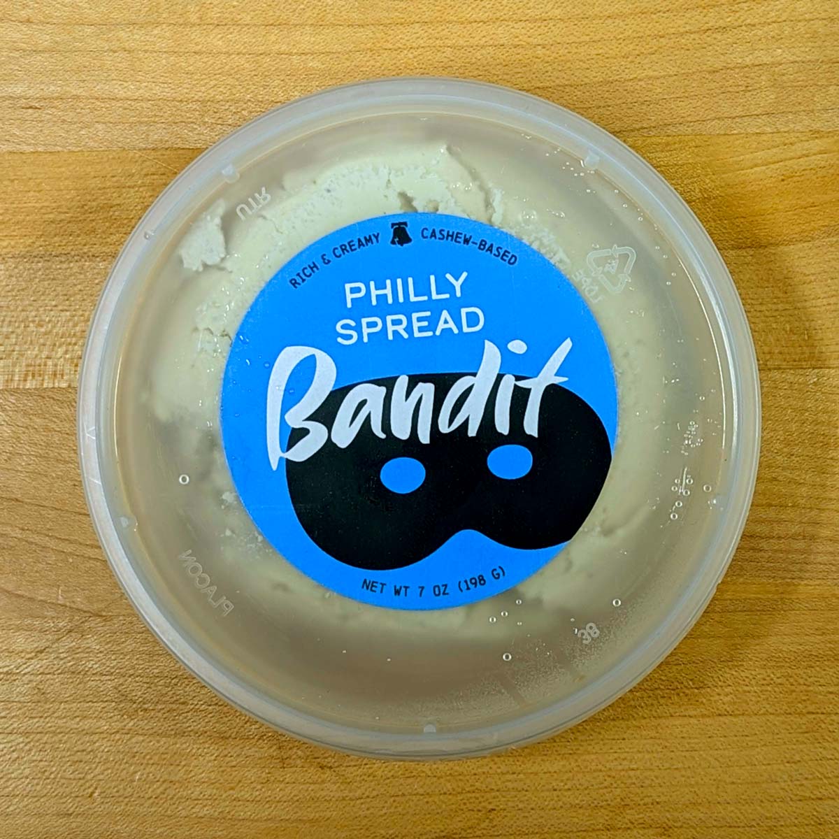 A container of Bandit Philly Spread.