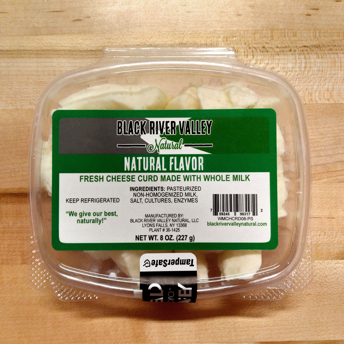 Natural Flavor Fresh Plain Cheese Curd (8 oz.) - Black River Valley Natural