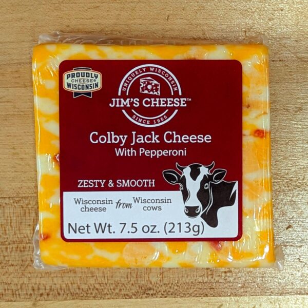Colby Jack Cheese with Pepperoni (7.5 oz.) - Jim's Cheese