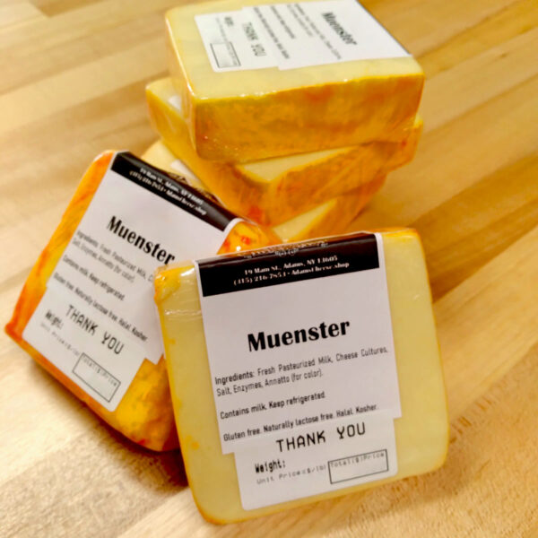 Blocks of Muenster cheese.
